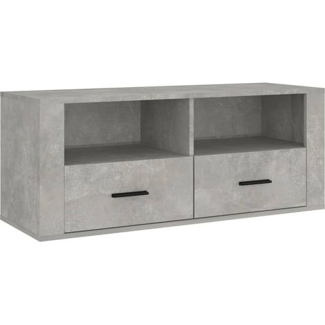 Mueble TV multimedia estantería para televisión buffet para televisión comedor salón dormitorio 100 x 35 x 40 cm madera contrachapada gris 020025493
