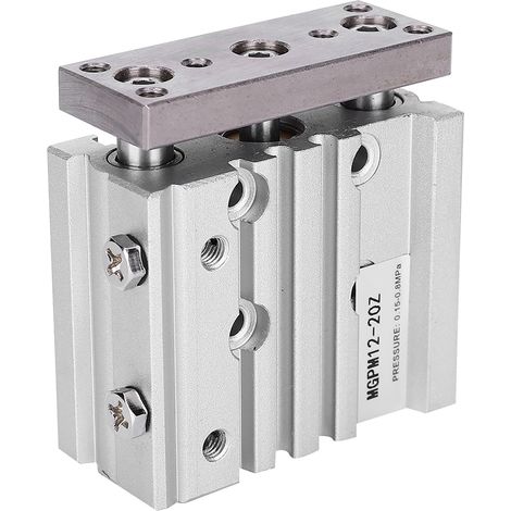 Cylindre pneumatique double effet MGPM12-20Z à 3 tiges, en alliage d'aluminium, alésage de 12 mm (1/5)