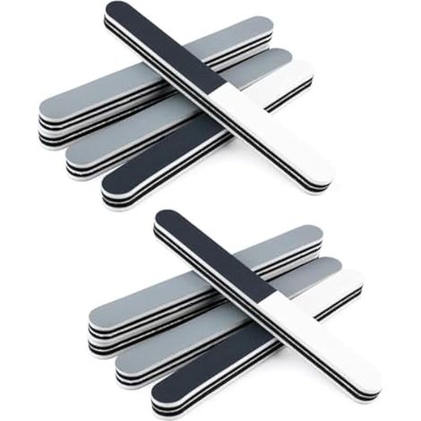 Lot de 10 limes à ongles à 3 voies, outil de manucure et pédicure pour couper les ongles, façonner, enlever les stries, polir