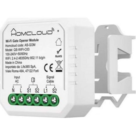 Modulo Cancelli/Garage ed Elettroserrature Wi-Fi 1CH incasso SmartLife Tuya AS-GOM QS-WIFI-C03 (1/5)