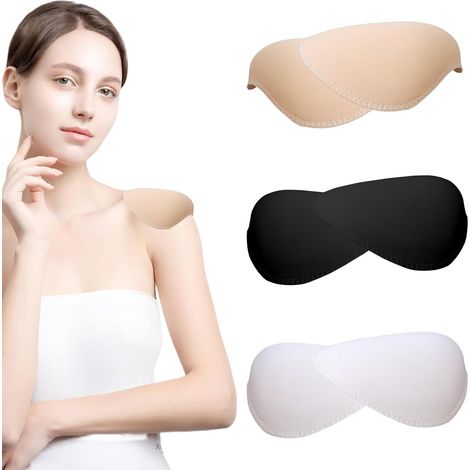 Juego de 3 pares de hombreras de esponja para coser en blazers y prendas de vestir, hombreras acolchadas de espuma suave unisex, accesorios de costura para chaquetas, blazers y vestidos.