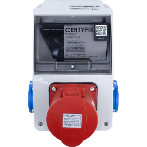 Tableau électrique de chantier XS 32 A 2x230 V, sans protection, IP44, prises Doktorvolt DV-5084-D (1/5)