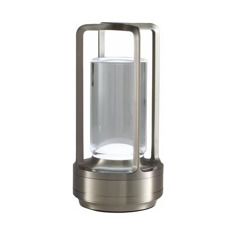 Lampe d'extérieur - Lanterne d'extérieur - Lampe électrique d'extérieur - Belle lanterne d'extérieur - Rechargeable par USB - Argent (1/5)