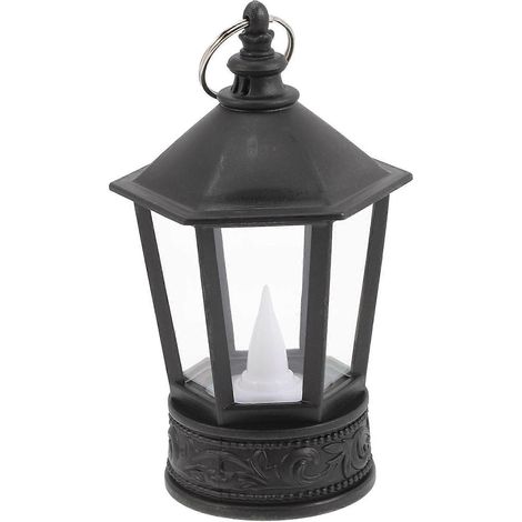 Lanterne d'extérieur LED compatible avec les bougies, décoration, 1 pièce, plastique noir (1/5)