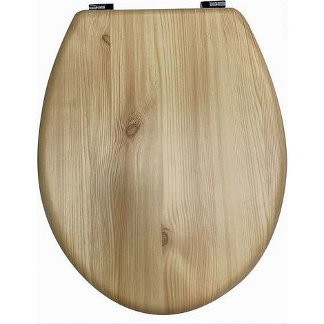 Cleafe - Sedile Copriwater Universale Per Bagno Copri Wc Water Legno 18" Cerniere 52946a - (1/2)