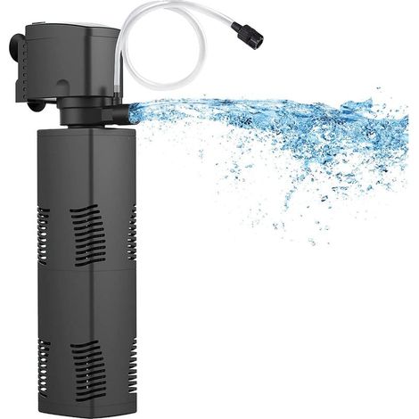 Filtre Intérieur Aquarium de 150 à 560 litres Pompe à Eau Submersible Forte avec L'aération Grand Réservoir Tortue Jardin étang Filtre Eau Froide Poissons Tropicaux (1/5)