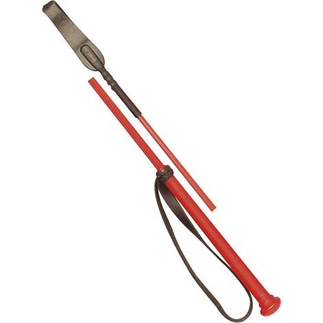 Rosso - Frustino in plastica completo di passamano da 65 cm
