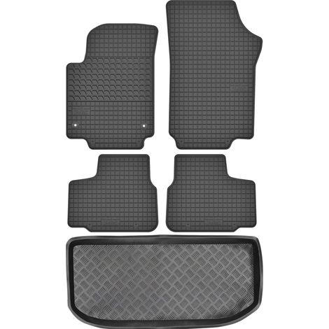 Set di tappetini in gomma per auto e tappetino per bagagliaio per Seat Mii Hatchback dal 2011 al 2019. (1/5)
