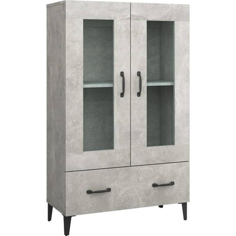Credenza buffet cassettiera mobile contenitore organizer cucina soggiorno soggiorno alto 70 x 31 x 115 cm derivati del legno grigio 020034712