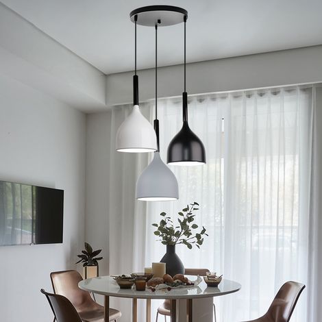Modern E27 Ceiling Light Retro 3 Heads Antique Pendant Light Vintage Creative Ceiling Light For Bar Cafe Barn White (1/5)