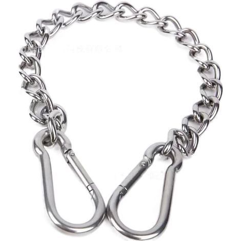 Chaîne D'extension en 304 Acier Inoxydable, 60cm Chaise Suspendue à Chaîne, Chaîne de Balançoire, Chaîne avec Deux Mousquetons pour Sac de Frappe, Yoga, Balançoire, Hamacs, Charge Maximale 300 kg (1/5)