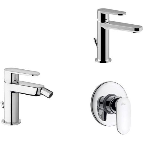 Composizione Candy, miscelatori lavabo, bidet e doccia in ottone (1/4)