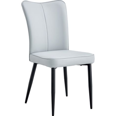 Set tavolo rotondo 60 cm e 2 sedie da pranzo in MDF, nero e grigio chiaro, MODENUIT (1/5)