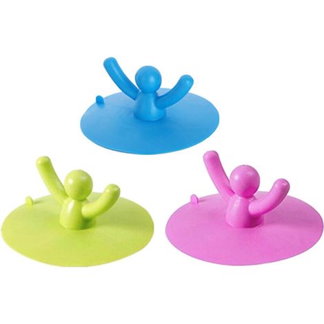 Couvercle de vidange étanche pour cuisine, salle de bain et baignoire (rose) (1/4)