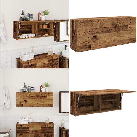 Bad-Wandschrank Altholz-Optik 100x25x40 cm Holzwerkstoff - Holzwerkstoff - Altholzoptik (1/5)