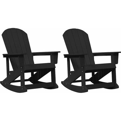 Maison Exclusive - Adirondack Schaukelstühle 2 pcs Schwarz HDPE