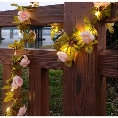 Guirlande de fleurs solaires - 50 LED - Guirlande solaire pour cour, jardin, arbre, clôture, Noël, fête, vacances (1/5)