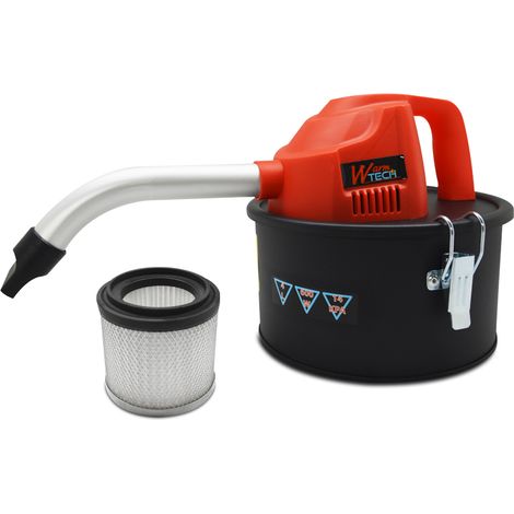 Warm Tech – Aspirateur à cendre 600W 4L – Puissance d'aspiration 14Kpa – Filtre HEPA – Tuyau métallique courbé 145cm
