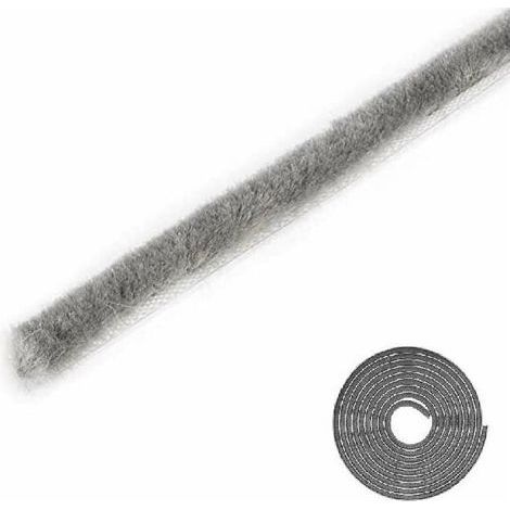Joint brosse non adhésif gris coulissant bande anti poussière recouvrant les trous de montage Fenêtre Porte coulissantes Rail Etanchéité Meuble Placard Isolation Verre Vitre, 4,8mm x 4mm x 10m