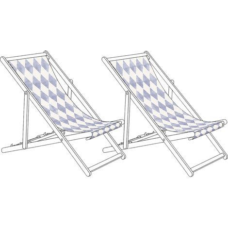 Ersatzstoff für Sonnenliege 2er Set ANZIO/AVELLINO 113 x 44 cm Grau