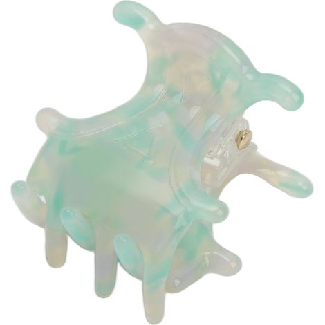 Petite pince à cheveux claw grip solide, bords arrondis élégants, attache fine pour mèches, cyan coloré, lot de 2, finition douce. (1/5)