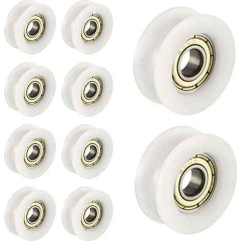 10 Nylonteile mit integrierten 608 Kunststoffkugellagern, 6 x 30 mm gerillte Führungsrollen (1/5)