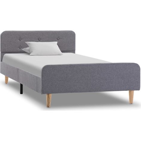 Maison Exclusive - Bettgestell Hellgrau Stoff 100x200 cm