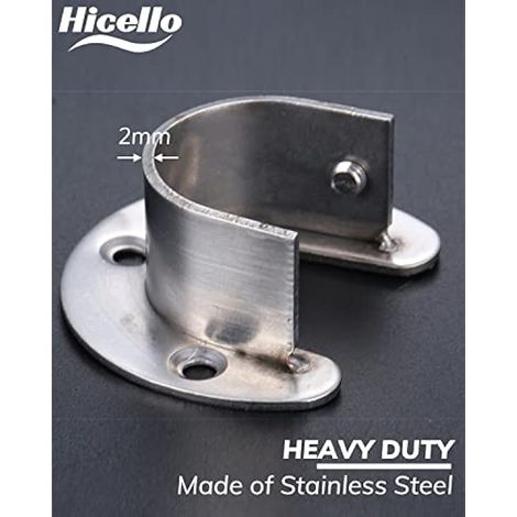 Raccords de tringle à rideaux de 25 mm pour penderie, tringle à vêtements, support de tringle à suspendre, fixations de rail en acier inoxydable pour salle de bain, cuisine