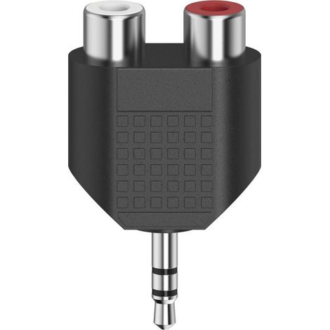 Hama 00205187 cambiador de género para cable 3.5mm 2 x RCA Negro, Plata