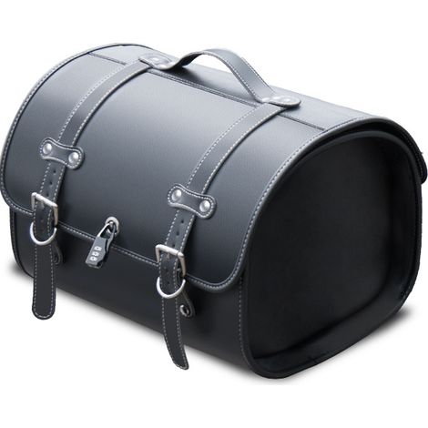 Sac arrière moto rigide forme définie imperméable style victorien grande capacité, sac coffre arrière rangement casque intégral adaptable moto thermique et moto électrique (1/2)