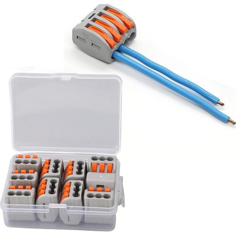 Connecteur rapide à bouton-poussoir pour bornier PCT-213, connecteur de câblage d'alimentation, cordon d'alimentation pour luminaire (10 pièces par ensemble). (1/5)