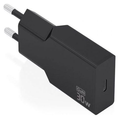 Cargador de Pared GaN Aisens A110-1004/ 1xUSB Tipo-C/ 30W/ Negro