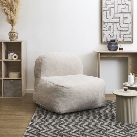 Fauteuil - HOME DECO FACTORY - Emilia - Compact - Doux - Beige (1/5)