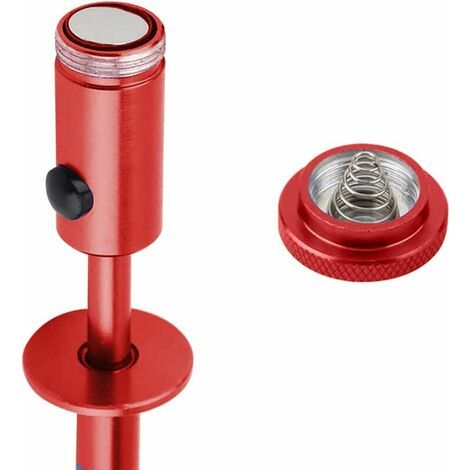 YMYNY 4 Claw Magnetic Pick Up Tool, Flexible Claw Magnetic Pickup Tool with LED, Long Reach Foldable Handheld Pickup for Picking Up Small Sink Trash, Red (1/5)