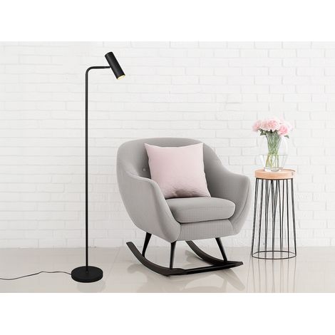 LED Stehlampe in Schwarz matt, Spot schwenkbar, Höhe 151cm (1/5)