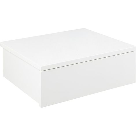 Mesita de noche colgante Avignon blanca, fabricada en tablero de MDF con cajón. (1/5)