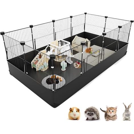 Enclos pour cochons d'Inde avec Doublure de Sol imperméable pour Hamsters, Lapins, Tortues, hérissons, Chiots, Chatons et Petits Animaux 122 cm x 60 cm x 40 cm (1/2)