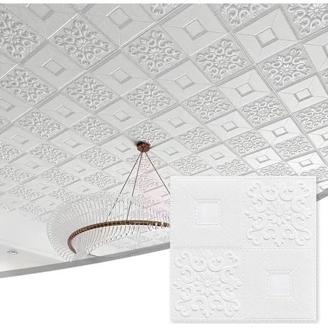 20x 3D Wandpaneele Selbstklebend – Wandtapete Schaumstoff Deckenpaneel 35x35cm (1/5)