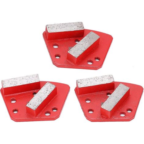 3 Stück Diamantschleifschuhe, trapezförmig, zum Betonschneiden, 6-Loch, gerade Zähne, rot, 30