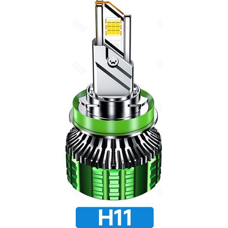 Ampoule LED K22-H11 pour voiture, 190 W, 9 600 lm, feux de croisement/feux de route, ultra-lumineuse, 6 000 K, phares de voiture, lot de 4 (1/4)