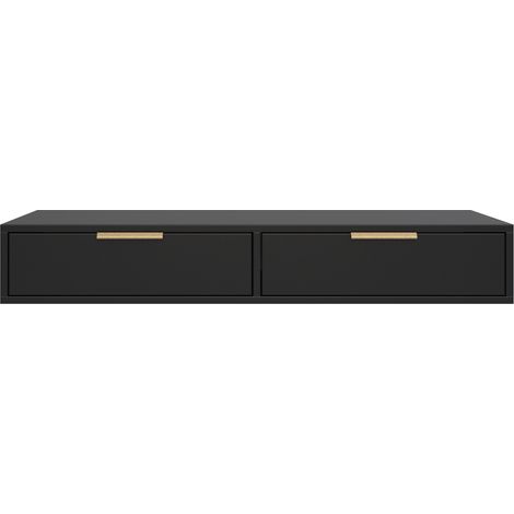 Selsey VENA - Schminktisch mit 2 Schubladen, Schwarz, 110 cm (1/5)