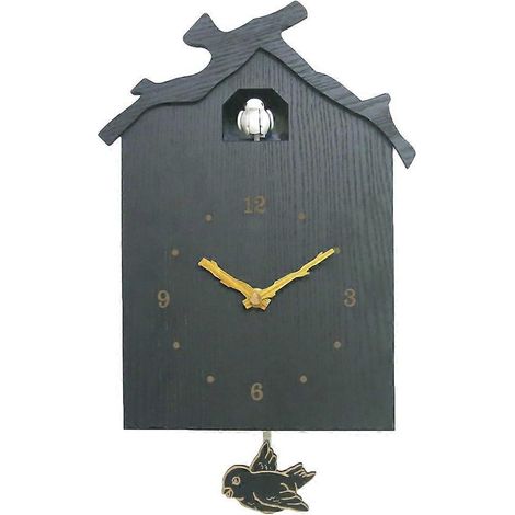Horloge coucou en bois antique pour décoration moderne maison, restaurant, chambre, réveil à balancier, pendule murale vintage. (1/4)