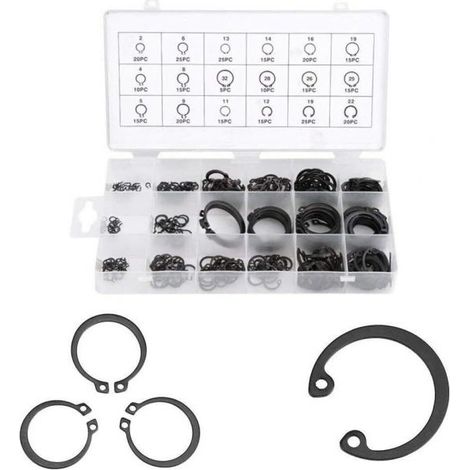 Anelli elastici C-Clips 300 Pezzi Rondelle tipo C interno ed esterno
