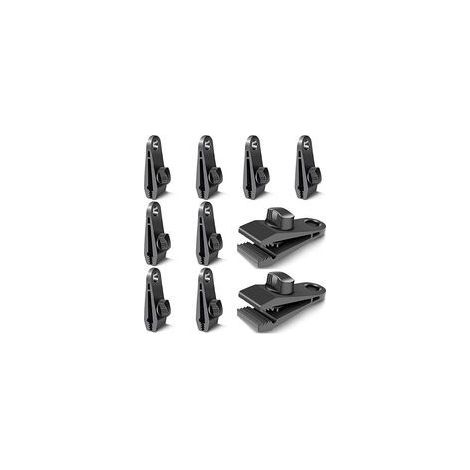 10 Stück Planenclips, Planenbefestigungen, Planenhaken, winddichte Campingzeltclips, sonnenbeständige winddichte Clip-Zubehörteile (Schwarz) (1/5)