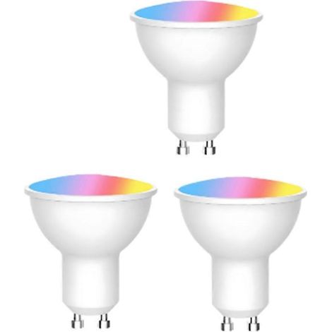 Ampoule LED Tuya Bluetooth GU10, intensité variable, 6 W, 220 V, compatible avec l'application Smart Life et Alexa/Google (lot de 3). (1/5)