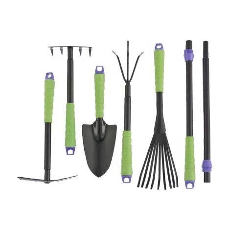 Palisade Gartengeräte-Set, 5-teilig + 2 Verlängerungen