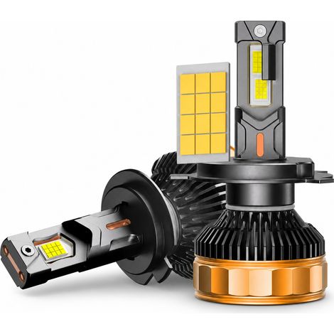 Ampoules LED de Phare HB3/9005 REDSEA, 300W, 30000 lm, Lumière Blanche 6000K, 12V/24V, Noir et Doré (1/5)