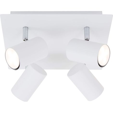 Plafonnier 4 Ampoules GU10 Max. 40 W, Blanc, métal, blanc (1/5)