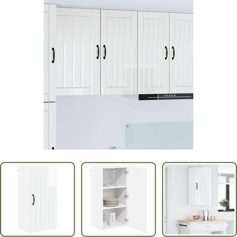 vidaXL Küchenorganisation - Küchenschrank Hochglanz Weiß 40 x 31 x 80 cm Holzwerkstoff (1/5)