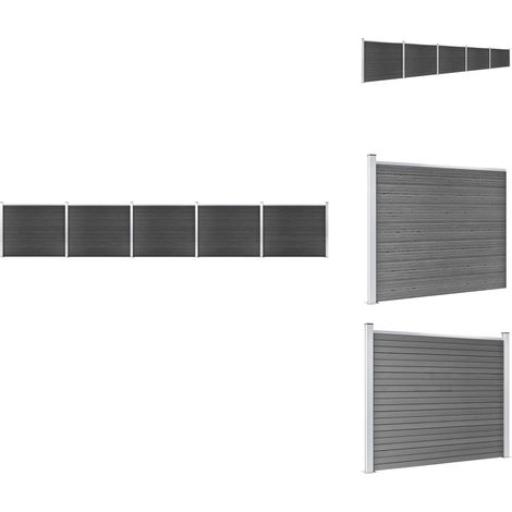 Zaunfelder - Living Zaunelement Set WPC 872x146 cm Grau